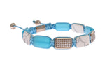 Braccialetto Nialaya CZ Opal Howlite 925 - Taglia M