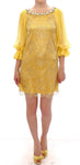 Dolce & Gabbana Miniabito in pizzo di pizzo giallo - Taglia IT40-S