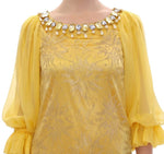 Dolce & Gabbana Miniabito in pizzo di pizzo giallo - Taglia IT40-S