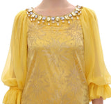 Dolce & Gabbana Miniabito in pizzo di pizzo giallo - Taglia IT40-S