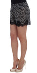 Shorts Sleepwear seta con pizzo floreale bianco nero Dolce&Gabbana-IT4-L