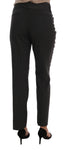 Pantaloni stretch a righe in lana viscosa grigio Dolce&Gabbana-IT44-L