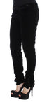 Pantaloni slim fit in velluto Ermanno Scervino nero misto viscosa-IT46-XL