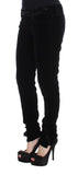 Pantaloni slim fit in velluto Ermanno Scervino nero misto viscosa-IT46-XL