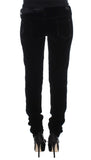 Pantaloni slim fit in velluto Ermanno Scervino nero misto viscosa-IT46-XL