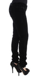 Pantaloni slim fit in velluto Ermanno Scervino nero misto viscosa-IT46-XL