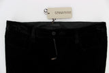 Pantaloni slim fit in velluto Ermanno Scervino nero misto viscosa-IT46-XL