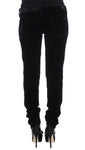 Pantaloni slim fit in velluto Ermanno Scervino nero misto viscosa-IT48-XXL