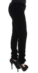 Pantaloni slim fit in velluto Ermanno Scervino nero misto viscosa-IT48-XXL