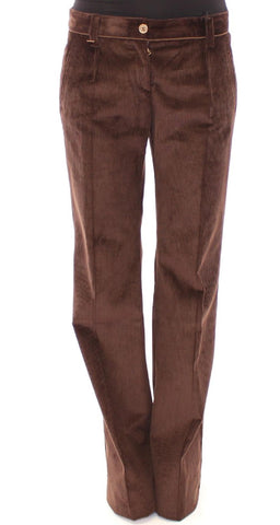 Pantaloni casual con logo boot cut marrone chiaro e Gabbana - IT42-M