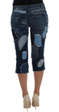 Pantaloncini jeans patchwork blu stretch Dolce & Gabbana - IT38-XS