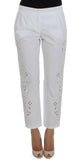 Pantalone Sicily di Dolce & Gabbana con taglio floreale bianco-IT40-S