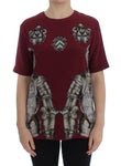 T-shirt in seta e seta stampa cavaliere rosso Dolce & Gabbana - IT42-M