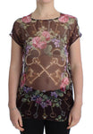 T-shirt in seta con stampa floreale chiave Dolce & Gabbana - IT40-S