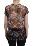 T-shirt in seta con stampa floreale chiave Dolce & Gabbana - IT40-S