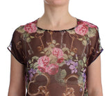 T-shirt in seta con stampa floreale chiave Dolce & Gabbana - IT40-S