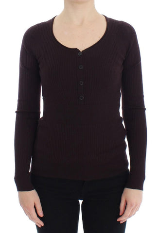 Pullover Dolce & Gabbana Purple Cashmere Henley - Taglia IT40-S