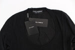 Pullover maglione Dolce&Gabbana nero in cashmere con girocollo-IT42-M