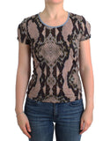 Top stampato cavalli marrone con stampa serpente - Taglia IT44-L