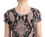 Top stampato cavalli marrone con stampa serpente - Taglia IT44-L