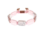 Nialaya CZ Quarzo Bracciale Howlite in oro rosa 925 - Taglia M