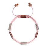 Nialaya CZ Quarzo Bracciale Howlite in oro rosa 925 - Taglia M