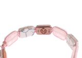 Nialaya CZ Quarzo Bracciale Howlite in oro rosa 925 - Taglia M