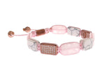 Nialaya CZ Quarzo Bracciale Howlite in oro rosa 925 - Taglia M