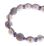 Nialaya Purple CZ Pearl Bracciale in argento 925 - Taglia S