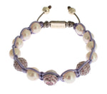 Nialaya Purple CZ Pearl Bracciale in argento 925 - Taglia S