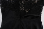 Abito chemise in pizzo di seta nero Dolce & Gabbana - Taglia IT3-M