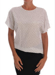 Top T-shirt in seta a pois bianca Dolce & Gabbana - Taglia IT38-XS