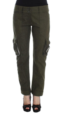 Pantaloni cargo loose fit in lana verde Ermanno Scervino - IT42-M