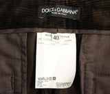 Pantaloni casuali logo Dolce&Gabbana velluto a coste marroni-IT40-S