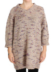 PINK MEMORIES Maglione oversize lavorato a maglia misto lana beige-IT42-M