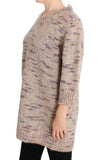 PINK MEMORIES Maglione oversize lavorato a maglia misto lana beige-IT42-M