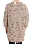 PINK MEMORIES Maglione oversize lavorato a maglia misto lana beige-IT42-M