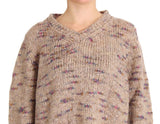 PINK MEMORIES Maglione oversize lavorato a maglia misto lana beige-IT42-M