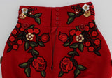 Pantaloncini Sicily Dolce & Gabbana in seta con rose rosse - IT40-S