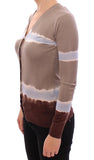 Top Pullover Cardigan in maglina di seta a righe beige Dolce&Gabbana-XS