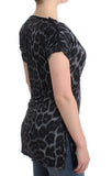 Top con scollo a V leopardato Cavalli grigio - Taglia IT44-L