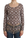 Top in pizzo cavalli marrone a maniche lunghe - Taglia IT44-L