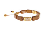 Bracciale Nialaya CZ Tiger Eye Gold 925 - Taglia M