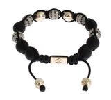 Nialaya CZ Black Matte Onyx Bracciale in argento 925 - Taglia M