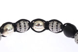 Nialaya CZ Black Matte Onyx Bracciale in argento 925 - Taglia M