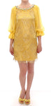 Dolce & Gabbana Miniabito in pizzo di pizzo giallo - Taglia IT38-XS