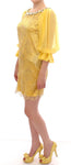 Dolce & Gabbana Miniabito in pizzo di pizzo giallo - Taglia IT38-XS