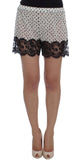 Shorts Sleepwear in seta con pizzo floreale bianco e nero Dolce&Gabbana-S