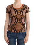 Top stampato cavalli marrone con stampa serpente - Taglia IT44-L