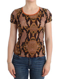 Top stampato cavalli marrone con stampa serpente - Taglia IT44-L